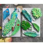 Peacock Mold Palm leaves Silicone Mold feather Plant Leaf Polymer Clay Mold Resin epoxy Handmade chocolate Fondant DIY Home Decor Crafts,580