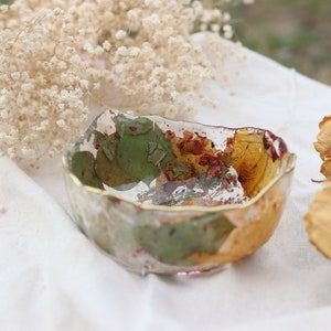 Custom Floral Resin Bowl, Flower Preservation, Decorative Bowl, Customizable, Catch All, Wedding Flowers, Memorial Flowers