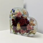Custom Epoxy Resin Floral Preservation Keepsake - Handmade wedding or funeral memorial pieces - large heart, letter and square floral block