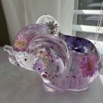 Flower Elephant, Resin Elephant, Epoxy Resin Elephant Figurine, Elephant Decor, Animal Resin Art, Plant Holder, Desk Friend, Elephant