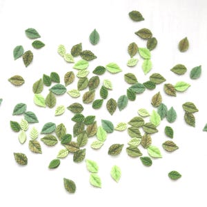 100 PCS Tiny Leaf Resin Cabochons. mixed size acrylic leaves flatback cabochons. nail art decos jewelry craft supply