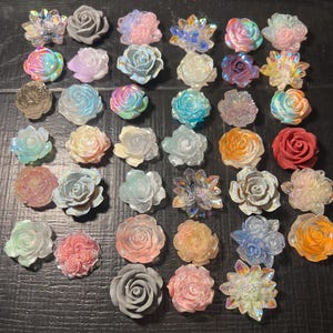 Resin roses/flowers flatbacks for diy